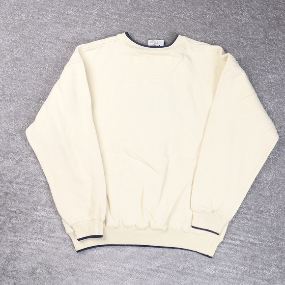 Vintage 90s Embroidered Golf Large Off White Large Long Sleeve Sweatshirt - Picture 2 of 13